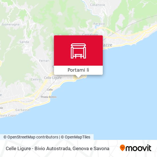 Mappa Celle Ligure - Bivio Autostrada