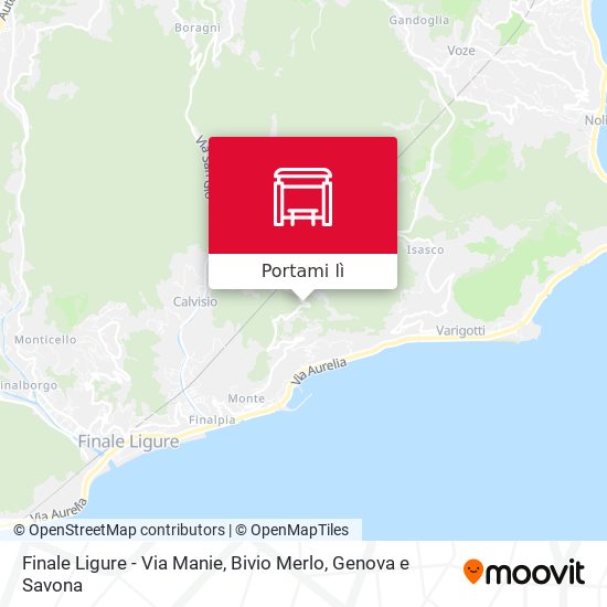 Mappa Finale Ligure - Via Manie, Bivio Merlo