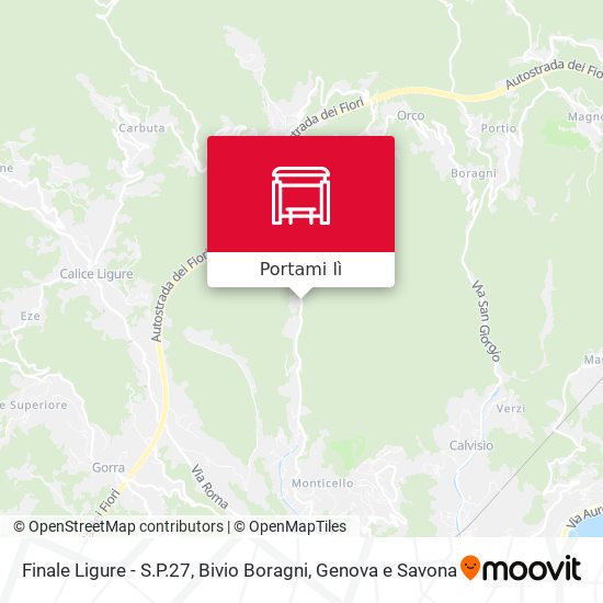 Mappa Finale Ligure - S.P.27, Bivio Boragni