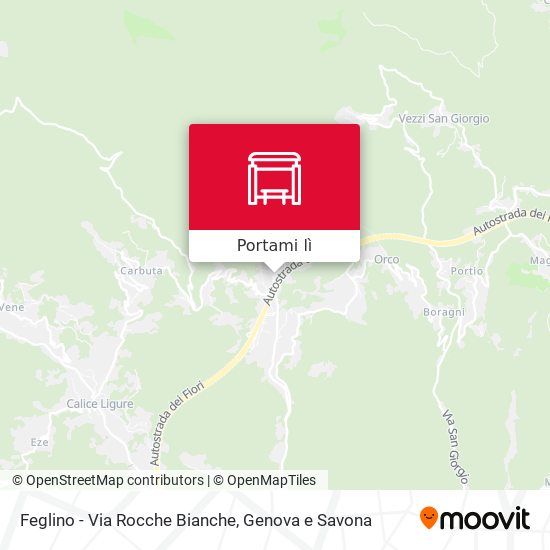 Mappa Feglino - Via Rocche Bianche