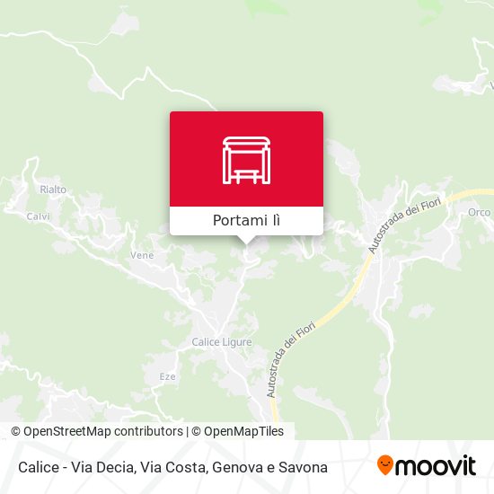 Mappa Calice - Via Decia, Via Costa
