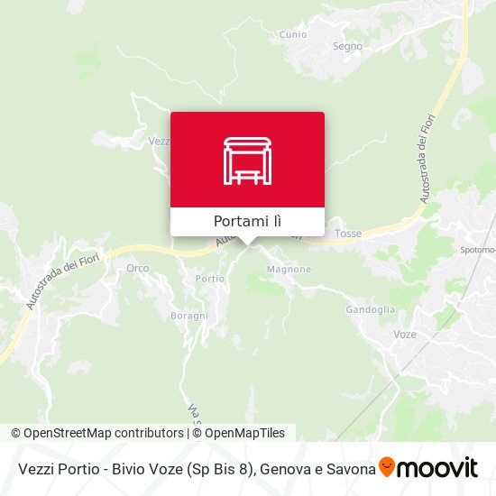 Mappa Vezzi Portio - Bivio Voze (Sp Bis 8)