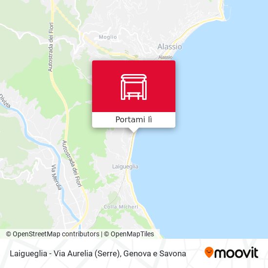 Mappa Laigueglia - Via Aurelia (Serre)
