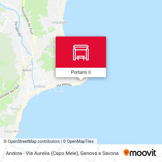 Mappa Andora - Via Aurelia (Capo Mele)