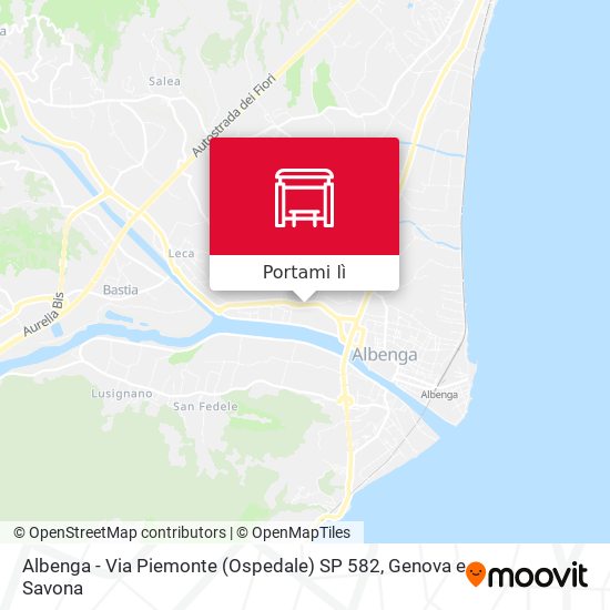 Mappa Albenga - Via Piemonte (Ospedale) SP 582