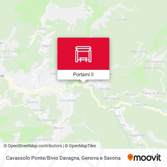Mappa Cavassolo Ponte/Bivio Davagna