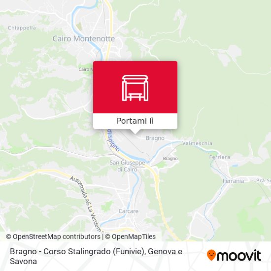 Mappa Bragno - Corso Stalingrado (Funivie)