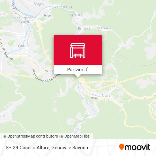Mappa SP 29 Casello Altare