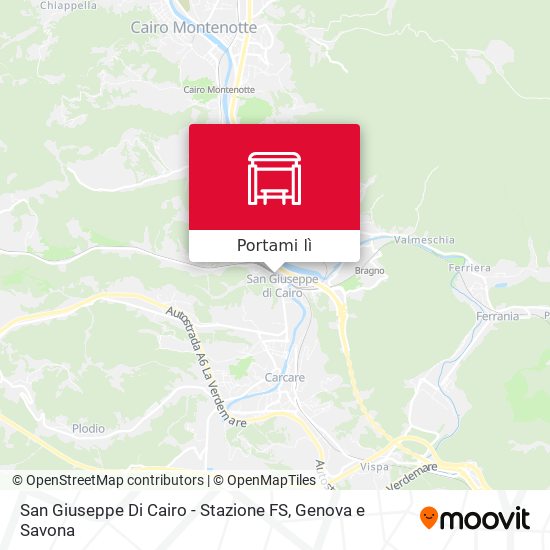 Mappa San Giuseppe Di Cairo - Stazione FS