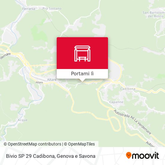 Mappa Bivio SP 29 Cadibona
