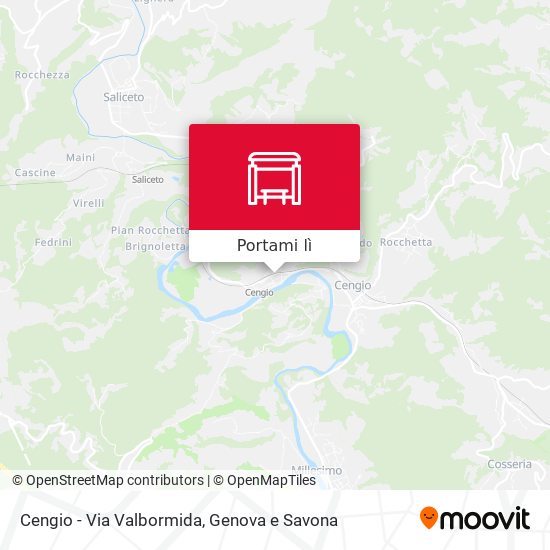 Mappa Cengio - Via Valbormida
