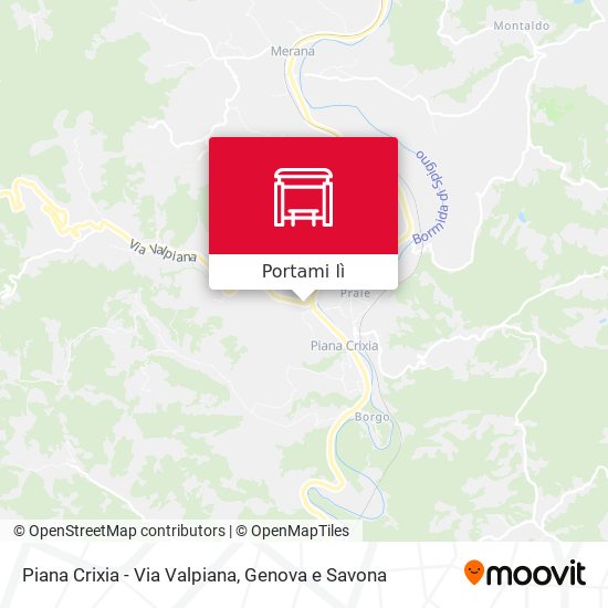 Mappa Piana Crixia - Via Valpiana