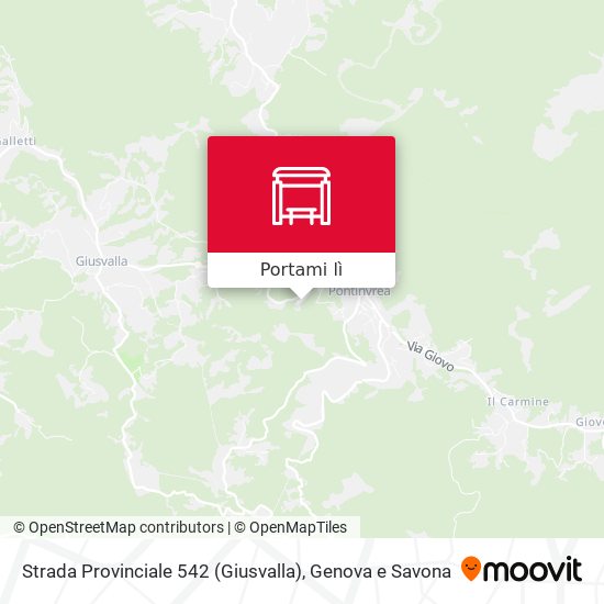 Mappa Strada Provinciale 542 (Giusvalla)