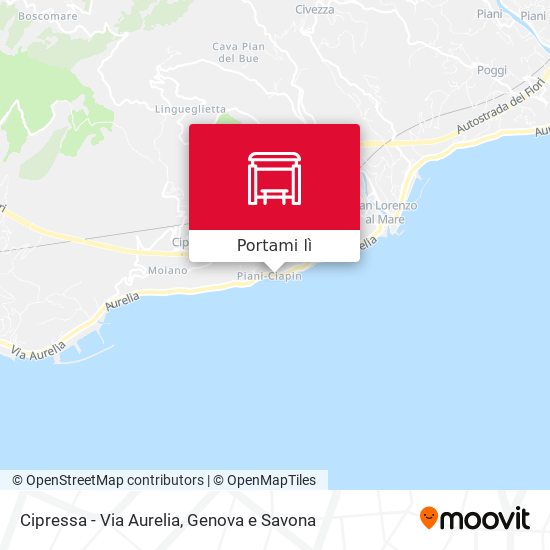 Mappa Cipressa - Via Aurelia
