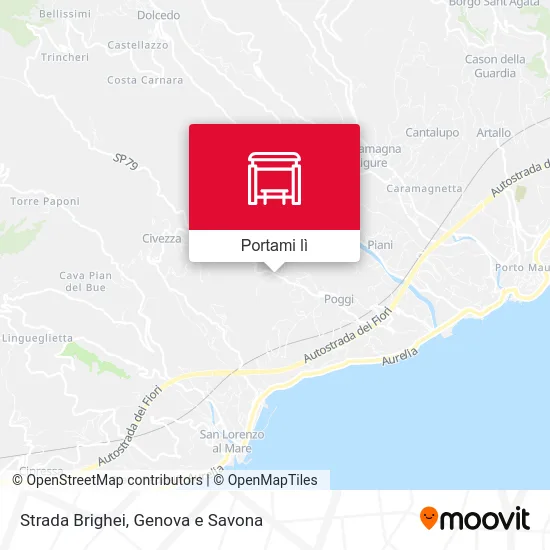 Mappa Strada Brighei