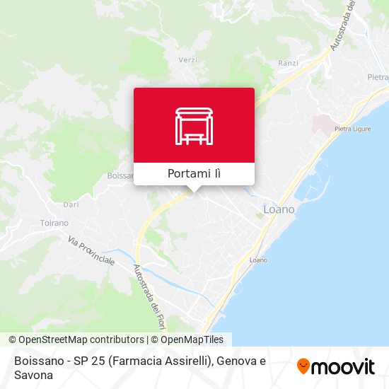 Mappa Boissano - SP 25 (Farmacia Assirelli)