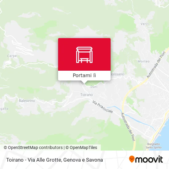 Mappa Toirano - Via Alle Grotte