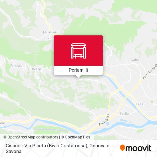Mappa Cisano - Via Pineta (Bivio Costarossa)