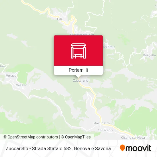 Mappa Zuccarello - Strada Statale 582