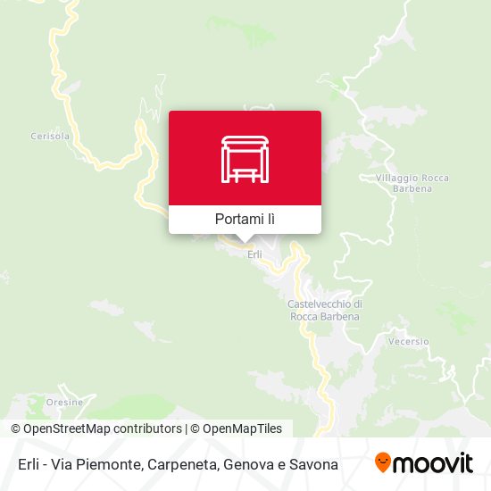 Mappa Erli - Via Piemonte, Carpeneta