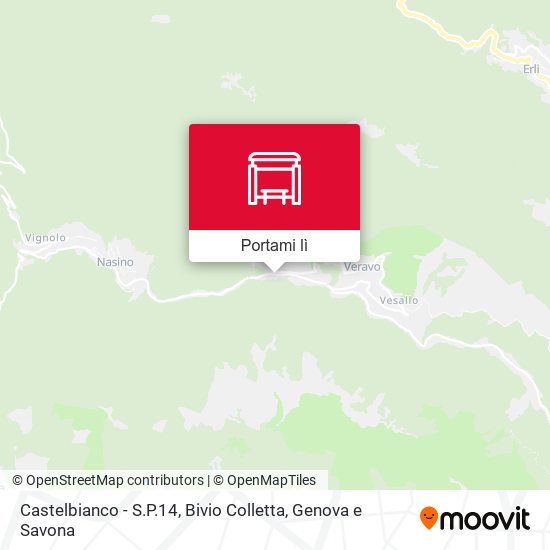 Mappa Castelbianco - S.P.14, Bivio Colletta