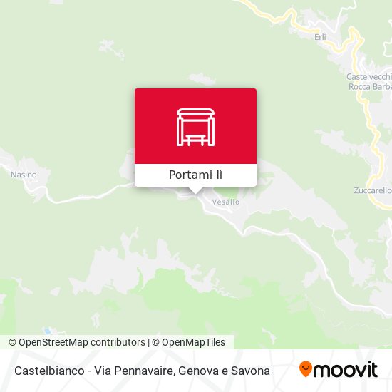 Mappa Castelbianco - Via Pennavaire