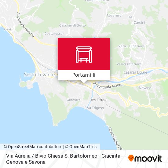 Mappa Via Aurelia / Bivio Chiesa S. Bartolomeo - Giacinta