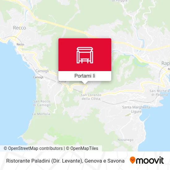 Mappa Ristorante Paladini (Dir. Levante)