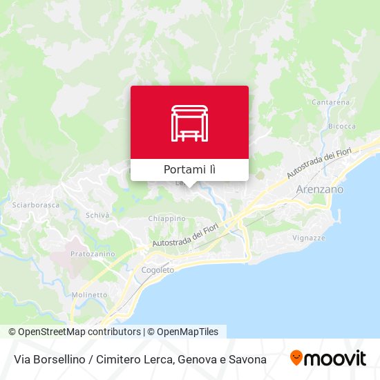 Mappa Via Borsellino / Cimitero Lerca