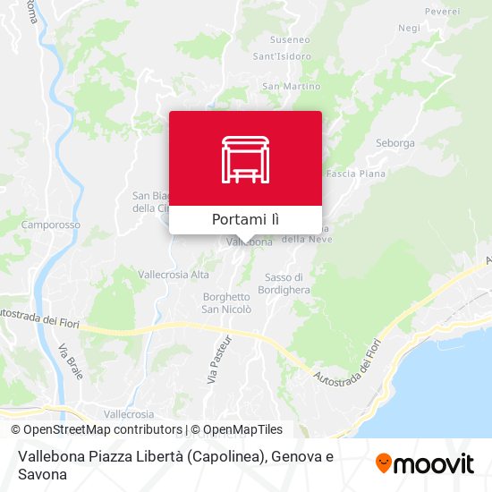 Mappa Vallebona Piazza Libertà (Capolinea)