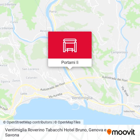 Mappa Ventimiglia Roverino Tabacchi Hotel Bruno