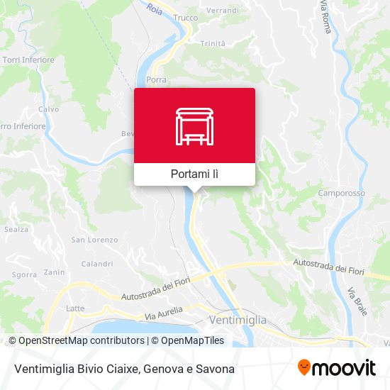 Mappa Ventimiglia Bivio Ciaixe