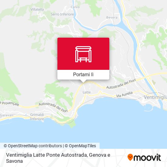 Mappa Ventimiglia Latte Ponte Autostrada
