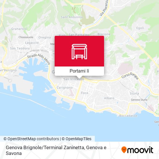 Mappa Genova Brignole / Terminal Zaninetta