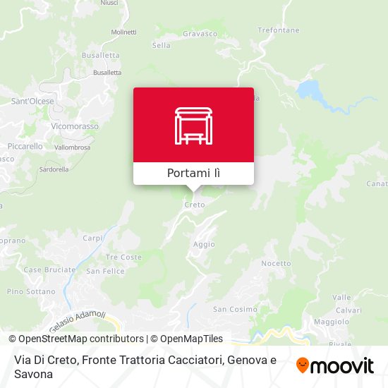 Mappa Via Di Creto, Fronte Trattoria Cacciatori