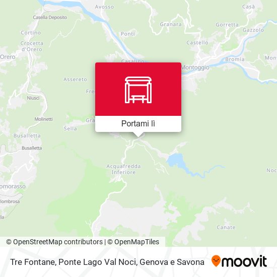 Mappa Tre Fontane, Ponte Lago Val Noci