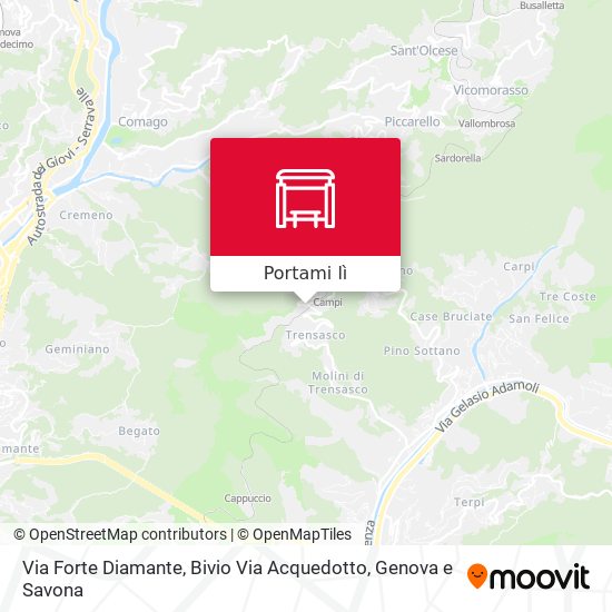 Mappa Via Forte Diamante, Bivio Via Acquedotto