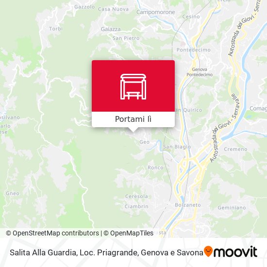 Mappa Salita Alla Guardia, Loc. Priagrande