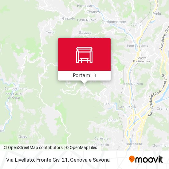 Mappa Via Livellato, Fronte Civ. 21