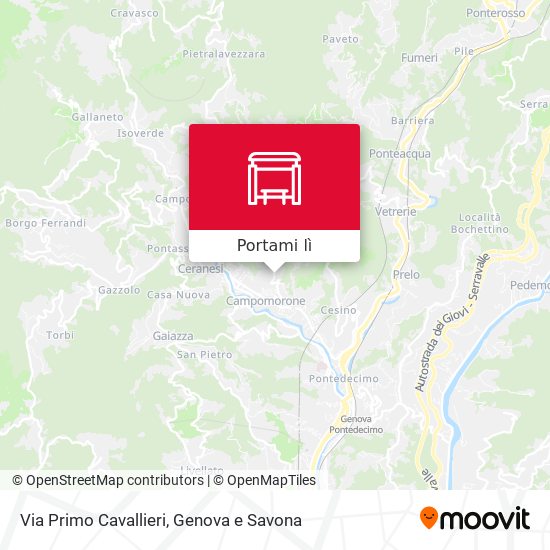 Mappa Via Primo Cavallieri