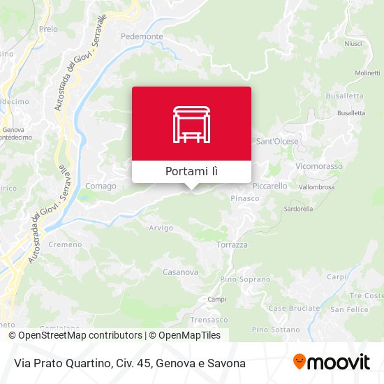Mappa Via Prato Quartino, Civ. 45