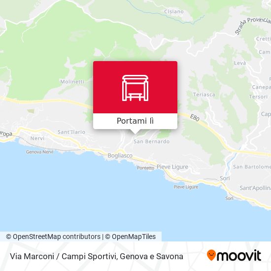 Mappa Via Marconi / Campi Sportivi
