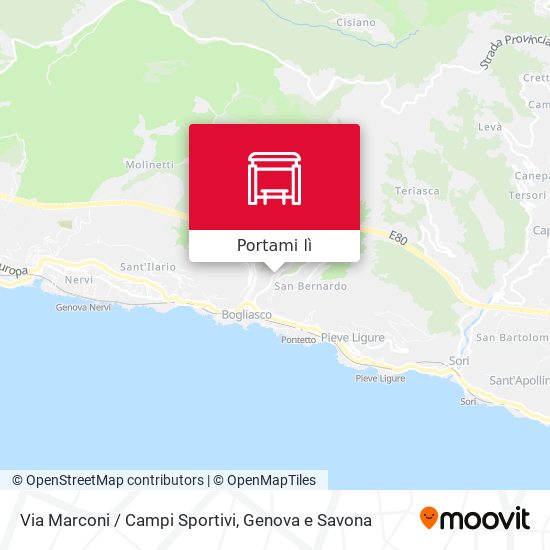 Mappa Via Marconi / Campi Sportivi