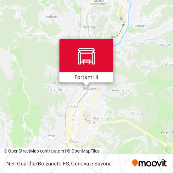 Mappa N.S. Guardia/Bolzaneto FS