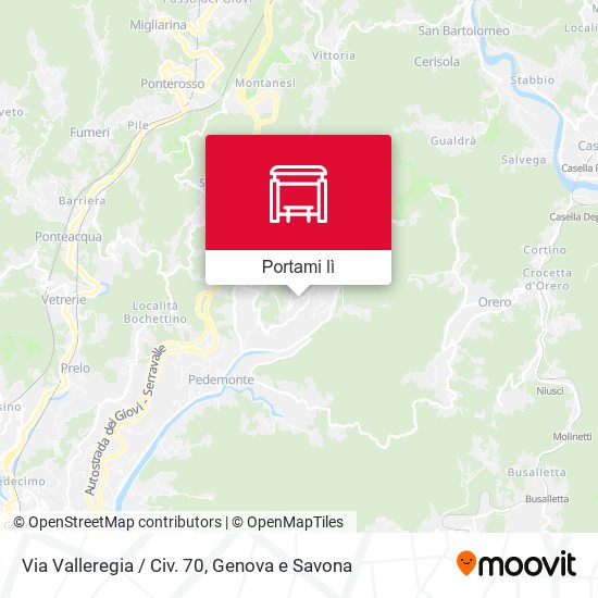 Mappa Via Valleregia / Civ. 70