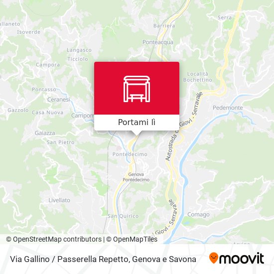 Mappa Via Gallino / Passerella Repetto