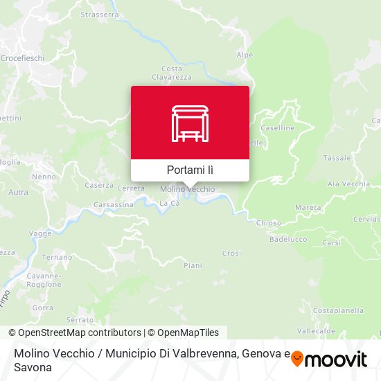 Mappa Molino Vecchio / Municipio Di Valbrevenna