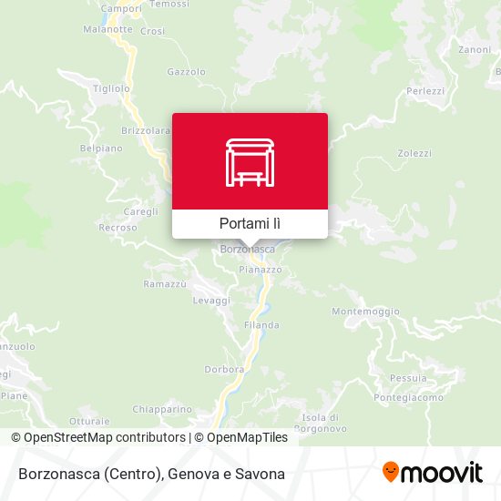 Mappa Borzonasca (Centro)