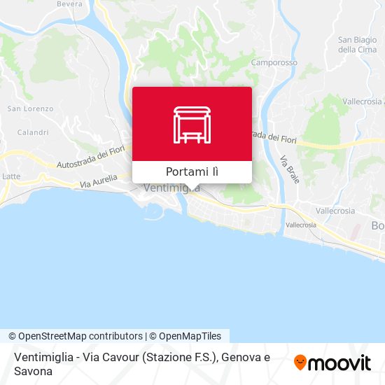 Mappa Ventimiglia - Via Cavour (Stazione F.S.)