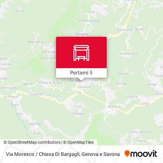 Mappa Via Moresco / Chiesa Di Bargagli